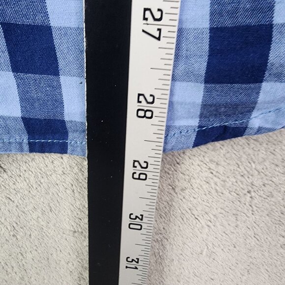 Men's Marc Ecko Shirt Blue Checkered Button-Up Long Sleeve Size XL - Picture 10 of 11